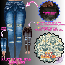 Load image into Gallery viewer, BAT DAMASK-FAUX JEAN LEGGING-PREORDER CLOSING 12/2