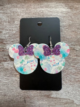 Load image into Gallery viewer, Teal Floral Mouse Earrings
