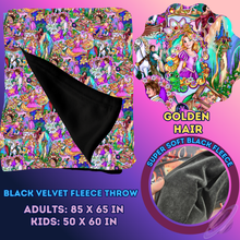 Load image into Gallery viewer, GOLDEN HAIR- SOFT BLACK FLEECE THROW 13-PREORDER CLOSING 1/14