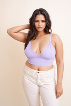 Load image into Gallery viewer, Waistband loop lace lilac brami plus size for casual and formal wear.