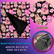 Load image into Gallery viewer, LOVE BU- SOFT BLACK FLEECE THROW 13-PREORDER CLOSING 1/14