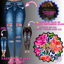 Load image into Gallery viewer, LEOPARD FLORA-FAUX JEAN LEGGING-PREORDER CLOSING 12/2