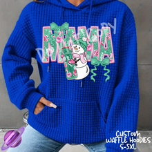 Load image into Gallery viewer, MAMA SNOWMAN - CUSTOM WAFFLE HOODIES PREORDER CLOSING 9/30
