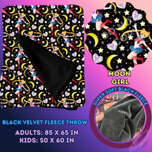 Load image into Gallery viewer, MOON GIRL- SOFT BLACK FLEECE THROW 13-PREORDER CLOSING 1/14