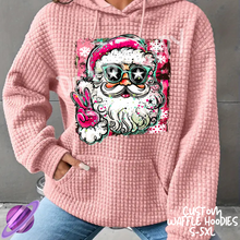 Load image into Gallery viewer, PINK SANTA - CUSTOM WAFFLE HOODIES PREORDER CLOSING 9/30