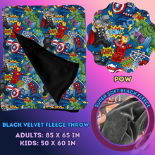 Load image into Gallery viewer, POW- SOFT BLACK FLEECE THROW 13-PREORDER CLOSING 1/14