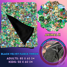Load image into Gallery viewer, ANIMAL K- SOFT BLACK FLEECE THROW 13-PREORDER CLOSING 1/14