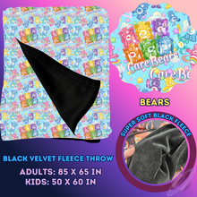 Load image into Gallery viewer, BEARS- SOFT BLACK FLEECE THROW 13-PREORDER CLOSING 1/14