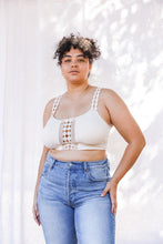 Load image into Gallery viewer, Boho Eye Lace Applique Bralette Plus XL/2XL / Ecru