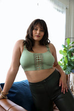 Load image into Gallery viewer, Boho Eye Lace Applique Bralette Plus XL/2XL / Sage