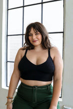 Load image into Gallery viewer, Contour Rib Knit Brami Plus Bralette XL/2X / Black