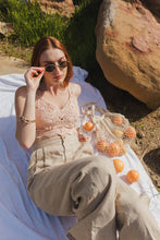 Load image into Gallery viewer, Cotton Crochet Longline Bralette Small / Rose