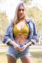 Load image into Gallery viewer, Crochet Daisy Longline Bralette Small / Yellow