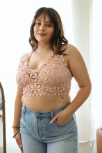 Load image into Gallery viewer, Crochet Daisy Longline Bralette XL / Rose