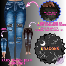 Load image into Gallery viewer, DRAGONS-FAUX JEAN LEGGING-PREORDER CLOSING 12/2