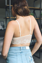 Load image into Gallery viewer, Floral Lace Strappy Bralette Cream Ivory Coachella