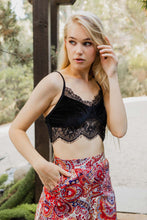 Load image into Gallery viewer, Flimsy Velvet Lace Cami Bralette Small / Black