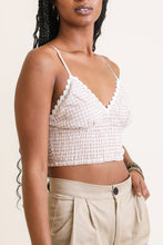 Load image into Gallery viewer, Gingham Smocked Bralette Small / Beige
