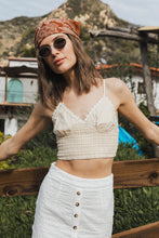 Load image into Gallery viewer, Gingham Smocked Bralette Small / Mocha