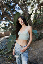 Load image into Gallery viewer, Gingham Smocked Bralette Small / Sage