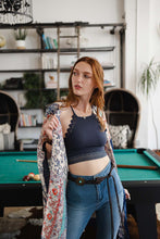 Load image into Gallery viewer, High Neck Crochet Trim Bralette Small / Navy