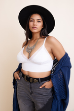 Load image into Gallery viewer, Loop waistband lace white brami plus size lightweight and soft.