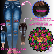 Load image into Gallery viewer, NEON GHOST-FAUX JEAN LEGGING-PREORDER CLOSING 12/2