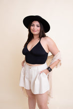 Load image into Gallery viewer, Ruched Bralette Plus Size Black