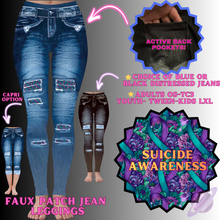 Load image into Gallery viewer, SUICIDE AWARENESS-FAUX JEAN LEGGING-PREORDER CLOSING 12/2