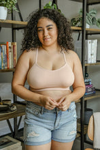 Load image into Gallery viewer, Seamless mesh tattoo back blush bralette with stretchy fit.