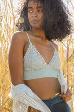 Load image into Gallery viewer, Stretchy lace sage brami with intricate loop waistband detail.