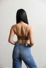 Load image into Gallery viewer, Lace mocha brami top for layering, featuring waistband loop accents.