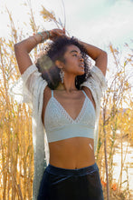 Load image into Gallery viewer, Waistband loop lace sage brami featuring a stretchy cami top design.
