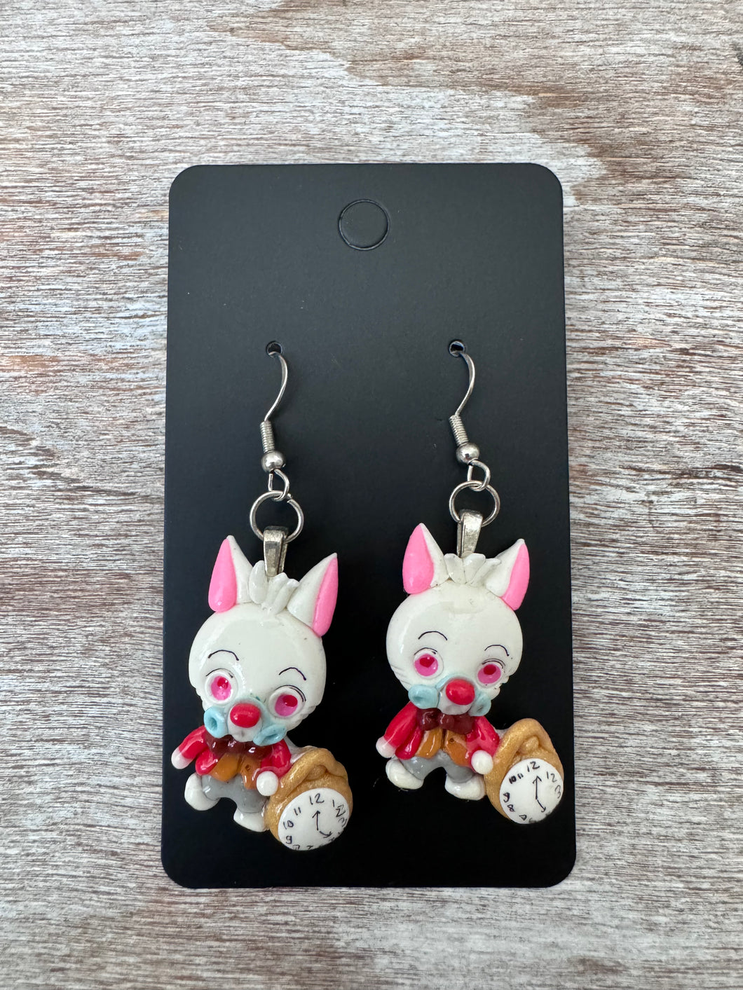 White Rabbit Clay Earrings