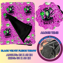 Load image into Gallery viewer, ALONE TIME - SOFT BLACK FLEECE THROWS 7 - PREORDER CLOSING 1/13
