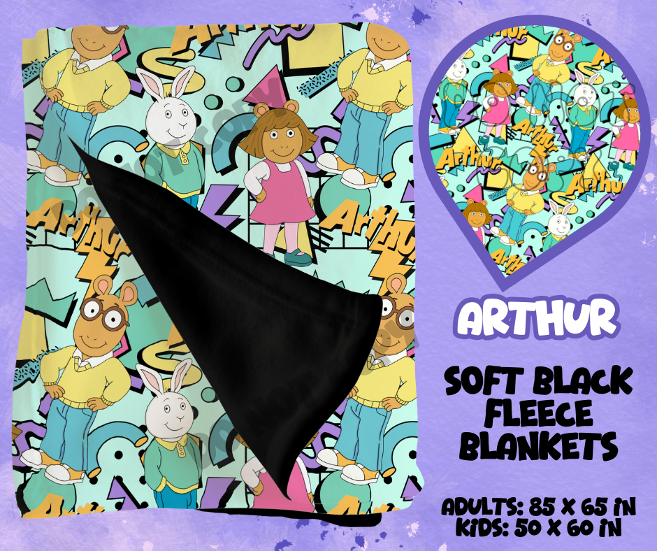 ARTHUR - SOFT BLACK FLEECE THROWS RUN 12-PREORDER CLOSING 9/22
