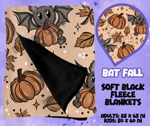 Load image into Gallery viewer, BAT FALL - SOFT BLACK FLEECE THROWS RUN 12-PREORDER CLOSING 9/22
