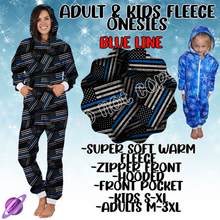 Load image into Gallery viewer, BLUE LINE - ADULT &amp; KIDS FLEECE ONESIES CLOSING 9/28
