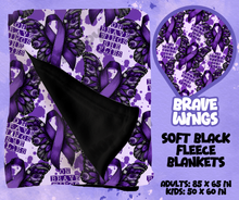 Load image into Gallery viewer, BRAVE WINGS - SOFT BLACK FLEECE THROWS RUN 12-PREORDER CLOSING 9/22

