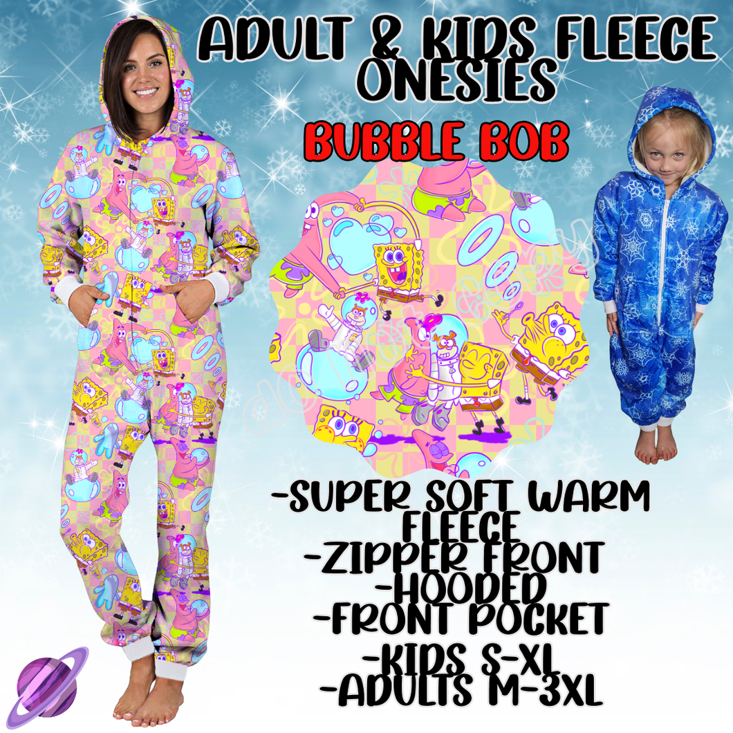BUBBLE BOB - ADULT & KIDS FLEECE ONESIES CLOSING 9/28