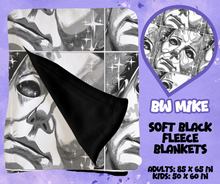 Load image into Gallery viewer, BW MIKE - SOFT BLACK FLEECE THROWS RUN 12-PREORDER CLOSING 9/22
