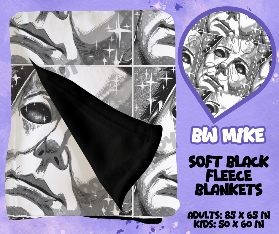 BW MIKE - SOFT BLACK FLEECE THROWS RUN 12-PREORDER CLOSING 9/22