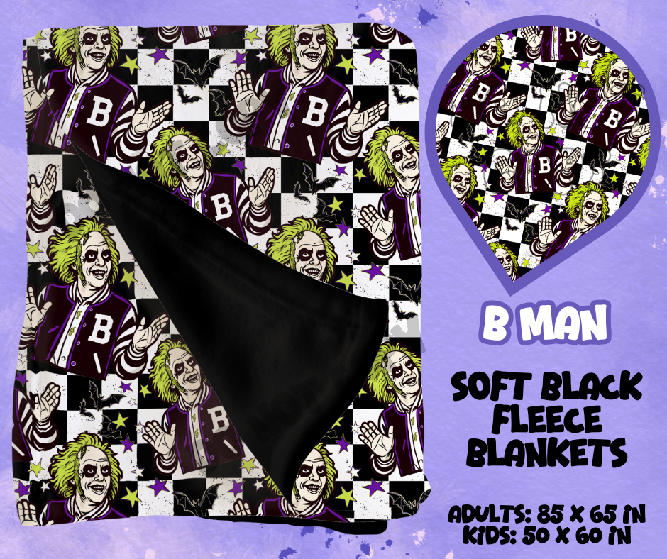 B MAN - SOFT BLACK FLEECE THROWS RUN 12-PREORDER CLOSING 9/22