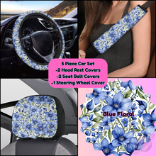 Load image into Gallery viewer, 5 PIECE CAR SET-BLUE FLORAL-PREORDER CLOSING 9/5
