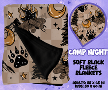Load image into Gallery viewer, CAMP NIGHT - SOFT BLACK FLEECE THROWS RUN 12-PREORDER CLOSING 9/22
