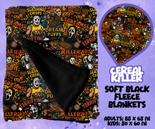 Load image into Gallery viewer, CEREAL KILLER - SOFT BLACK FLEECE THROWS RUN 12-PREORDER CLOSING 9/22
