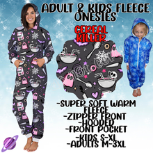Load image into Gallery viewer, CEREAL KILLER - ADULT &amp; KIDS FLEECE ONESIES CLOSING 9/28
