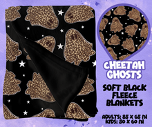 Load image into Gallery viewer, CHEETAH GHOSTS - SOFT BLACK FLEECE THROWS RUN 12-PREORDER CLOSING 9/22
