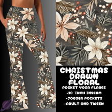 Load image into Gallery viewer, CHRISTMAS DRAWN FLORAL-YOGA FLARES 7-PREORDER DUE 10/2
