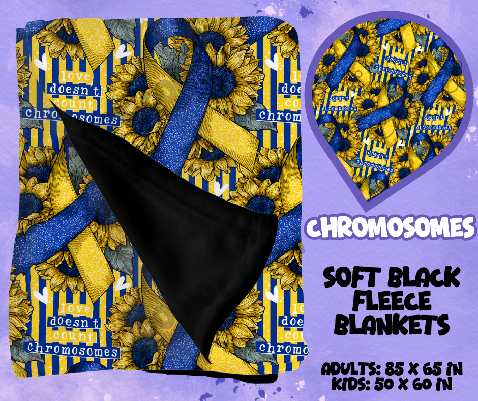 CHROMOSOMES - SOFT BLACK FLEECE THROWS RUN 12-PREORDER CLOSING 9/22